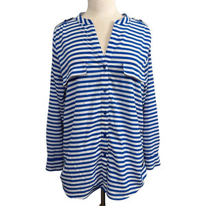 Women's Calvin Klein Blouse, Size L, Blue and White
